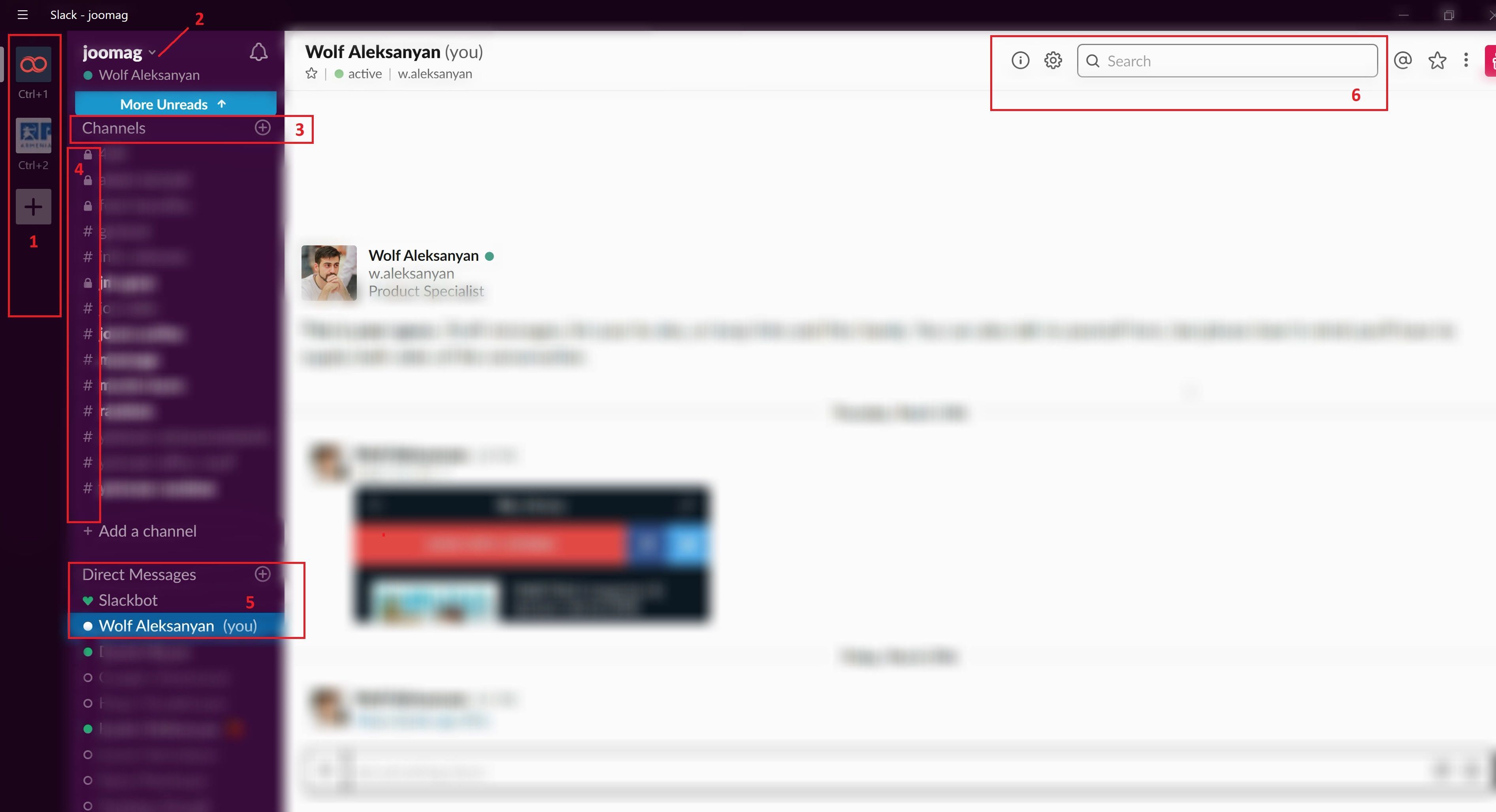 Slack communication tool screenshot